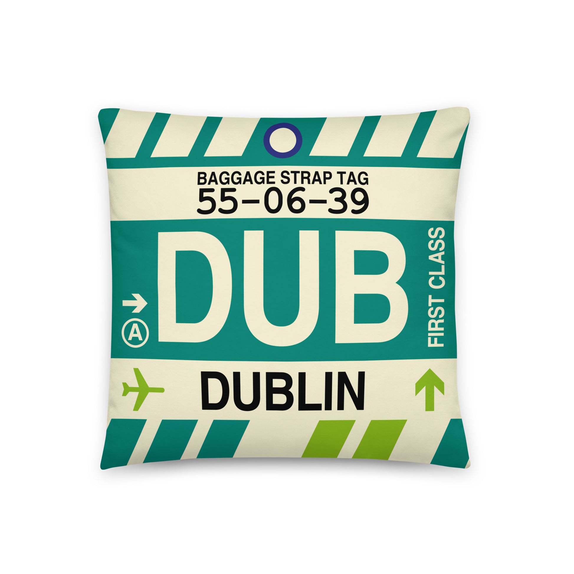 Travel Gift Throw PIllow • DUB Dublin • YHM Designs - Image 01