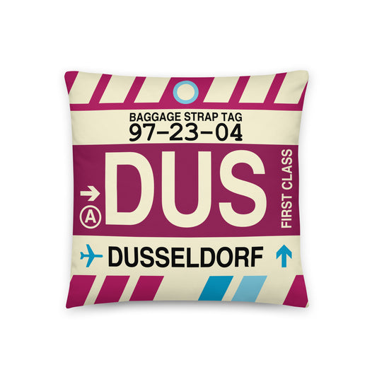 Travel Gift Throw Pillow • DUS Dusseldorf • YHM Designs - Image 01