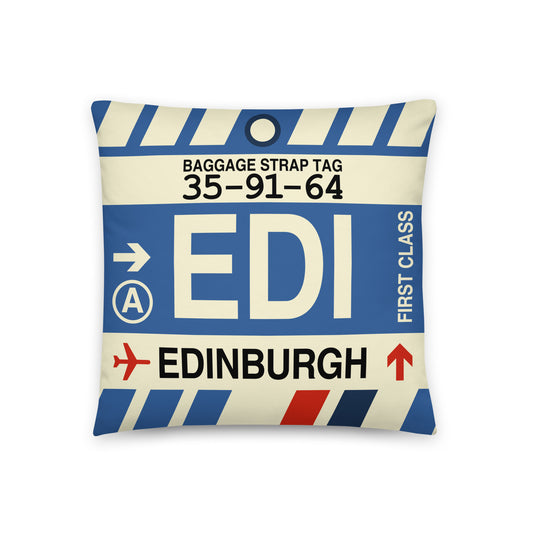 Travel Gift Throw PIllow • EDI Edinburgh • YHM Designs - Image 01