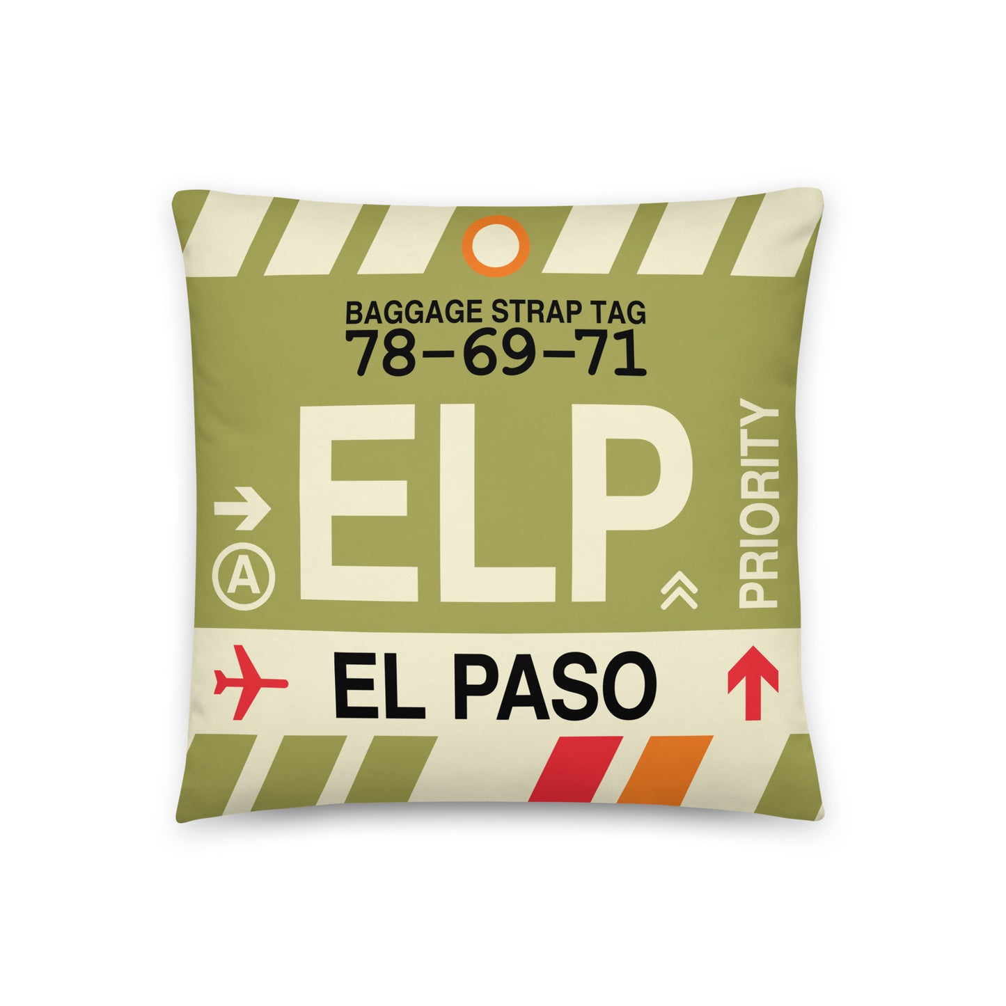 Travel Gift Throw PIllow • ELP El Paso • YHM Designs - Image 01