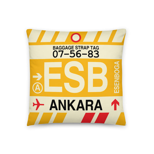 Travel Gift Throw PIllow • ESB Ankara • YHM Designs - Image 01