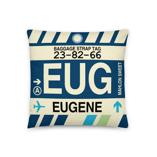 Travel Gift Throw Pillow • EUG Eugene Souvenir • YHM Designs - Image 01