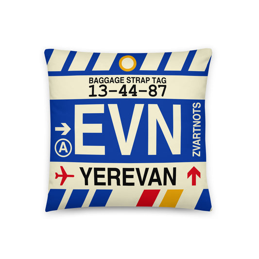 Travel Gift Throw Pillow • EVN Yerevan Souvenir • YHM Designs - Image 01