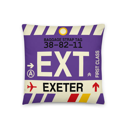 Travel Gift Throw PIllow • EXT Exeter • YHM Designs - Image 01