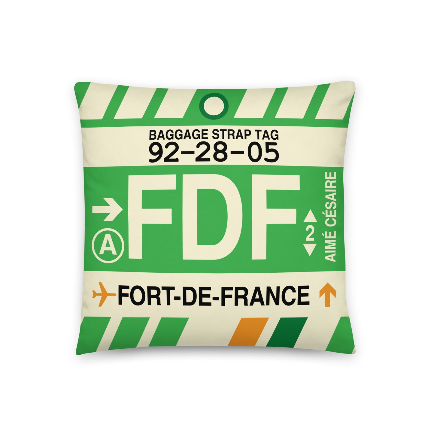 Travel Gift Throw Pillow • FDF Fort-de-France Souvenir • YHM Designs - Image 01