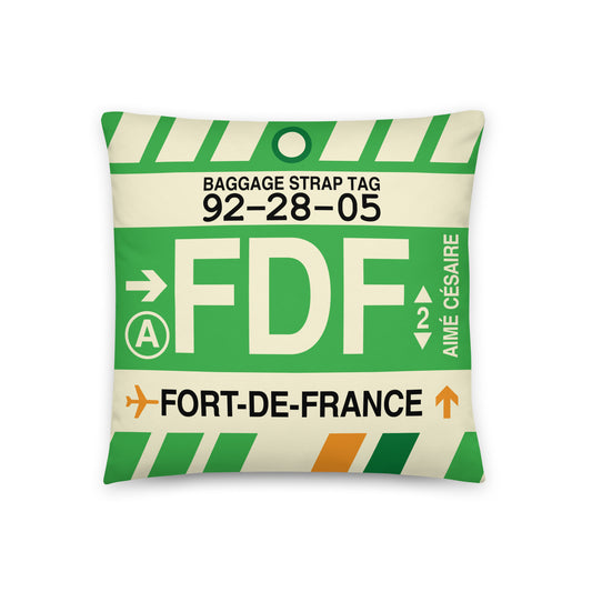 Travel Gift Throw Pillow • FDF Fort-de-France • YHM Designs - Image 01