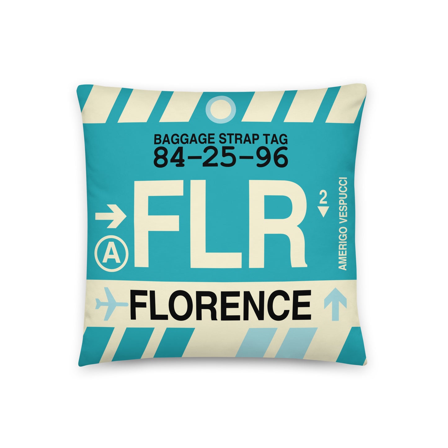 Travel-Themed Throw Pillow • FLR Florence • YHM Designs - Image 01