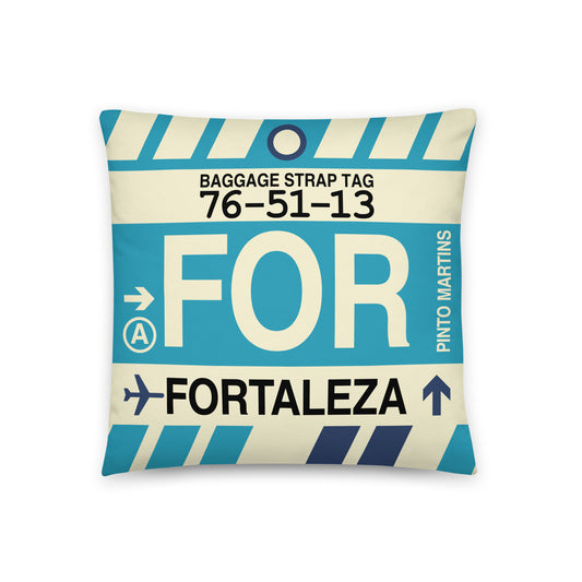 Travel Gift Throw Pillow • FOR Fortaleza • YHM Designs - Image 01