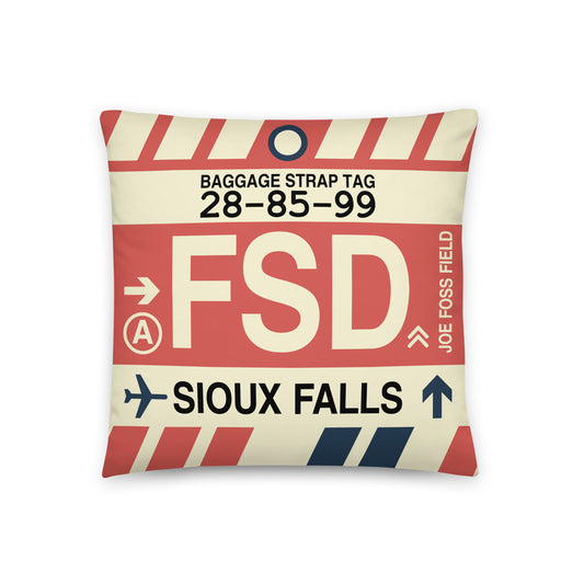 Travel Gift Throw Pillow • FSD Sioux Falls Souvenir • YHM Designs - Image 01