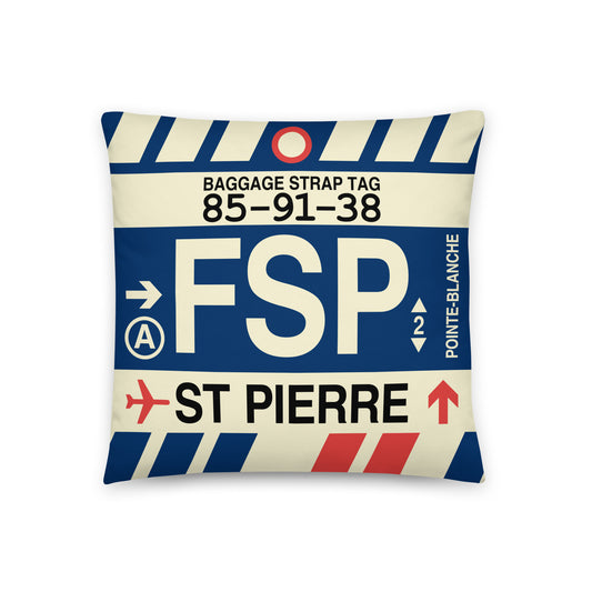 Travel Gift Throw PIllow • FSP St-Pierre • YHM Designs - Image 01