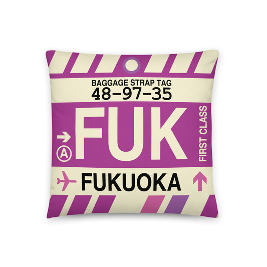 Travel Gift Throw PIllow • FUK Fukuoka • YHM Designs - Image 01