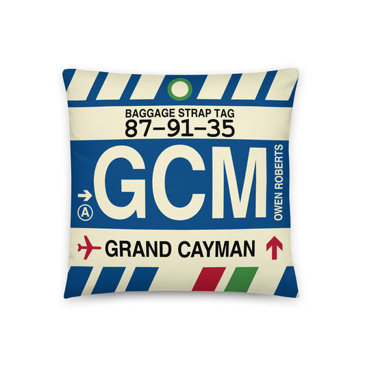 Travel Gift Throw Pillow • GCM Grand Cayman • YHM Designs - Image 01