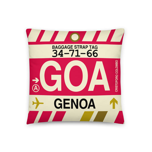 Travel Gift Throw PIllow • GOA Genoa • YHM Designs - Image 01
