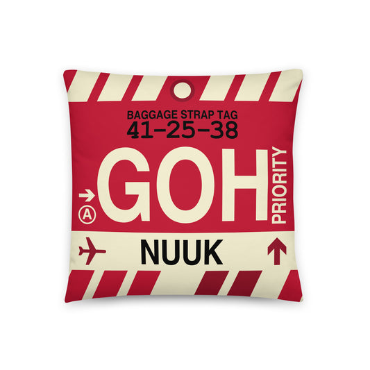 Travel Gift Throw Pillow • GOH Nuuk Souvenir • YHM Designs - Image 01
