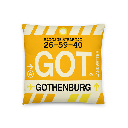 Travel Gift Throw PIllow • GOT Gothenburg • YHM Designs - Image 01