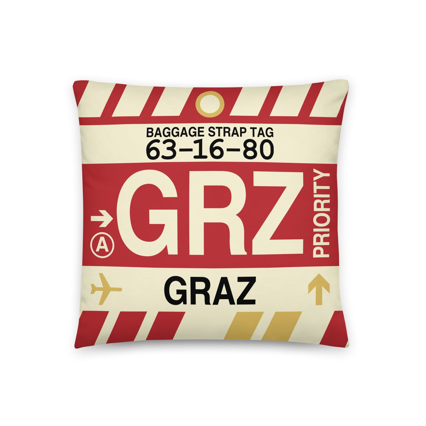 Travel-Themed Throw Pillow • GRZ Graz • YHM Designs - Image 01