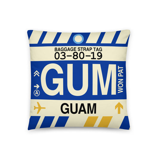 Travel Gift Throw Pillow • GUM Hagatna Souvenir • YHM Designs - Image 01