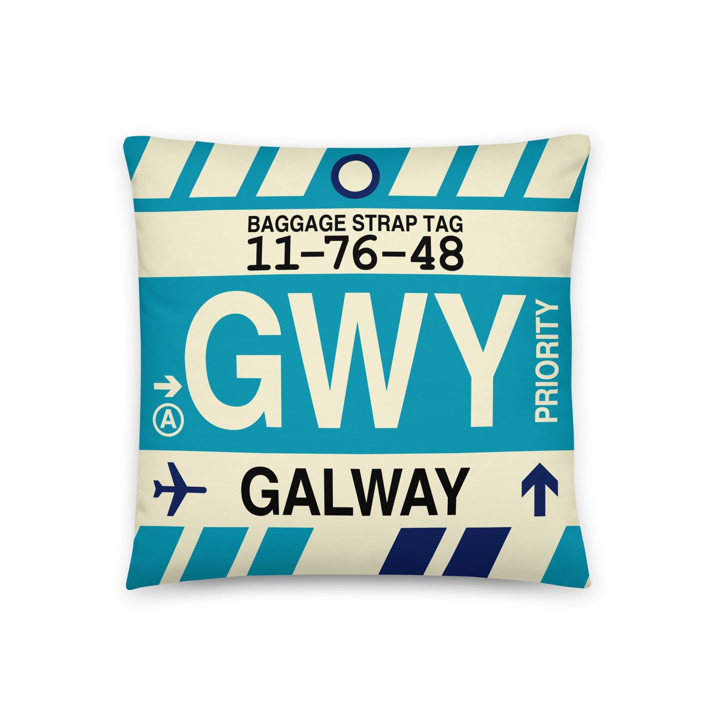 Travel-Themed Throw Pillow • GWY Galway • YHM Designs - Image 01