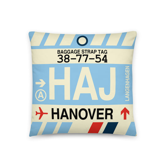 Travel Gift Throw Pillow • HAJ Hanover • YHM Designs - Image 01