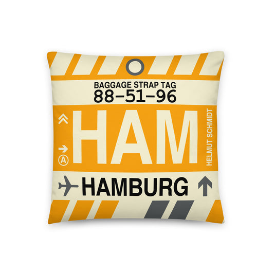 Travel Gift Throw PIllow • HAM Hamburg • YHM Designs - Image 01