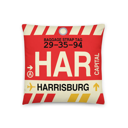 Travel Gift Throw Pillow • HAR Harrisburg Souvenir • YHM Designs - Image 01
