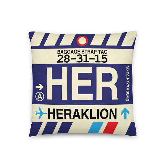 Travel Gift Throw PIllow • HER Heraklion • YHM Designs - Image 01