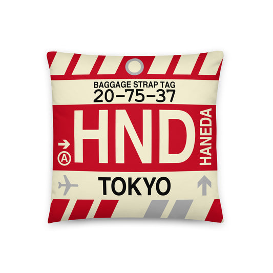 Travel Gift Throw PIllow • HND Tokyo • YHM Designs - Image 01