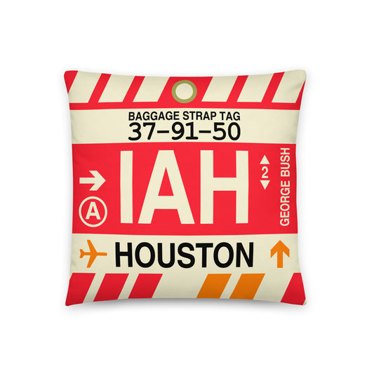 Travel Gift Throw PIllow • IAH Houston • YHM Designs - Image 01