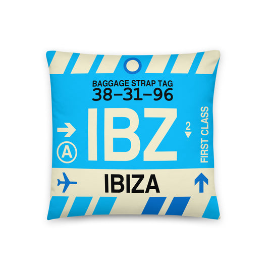 Travel Gift Throw PIllow • IBZ Ibiza • YHM Designs - Image 01