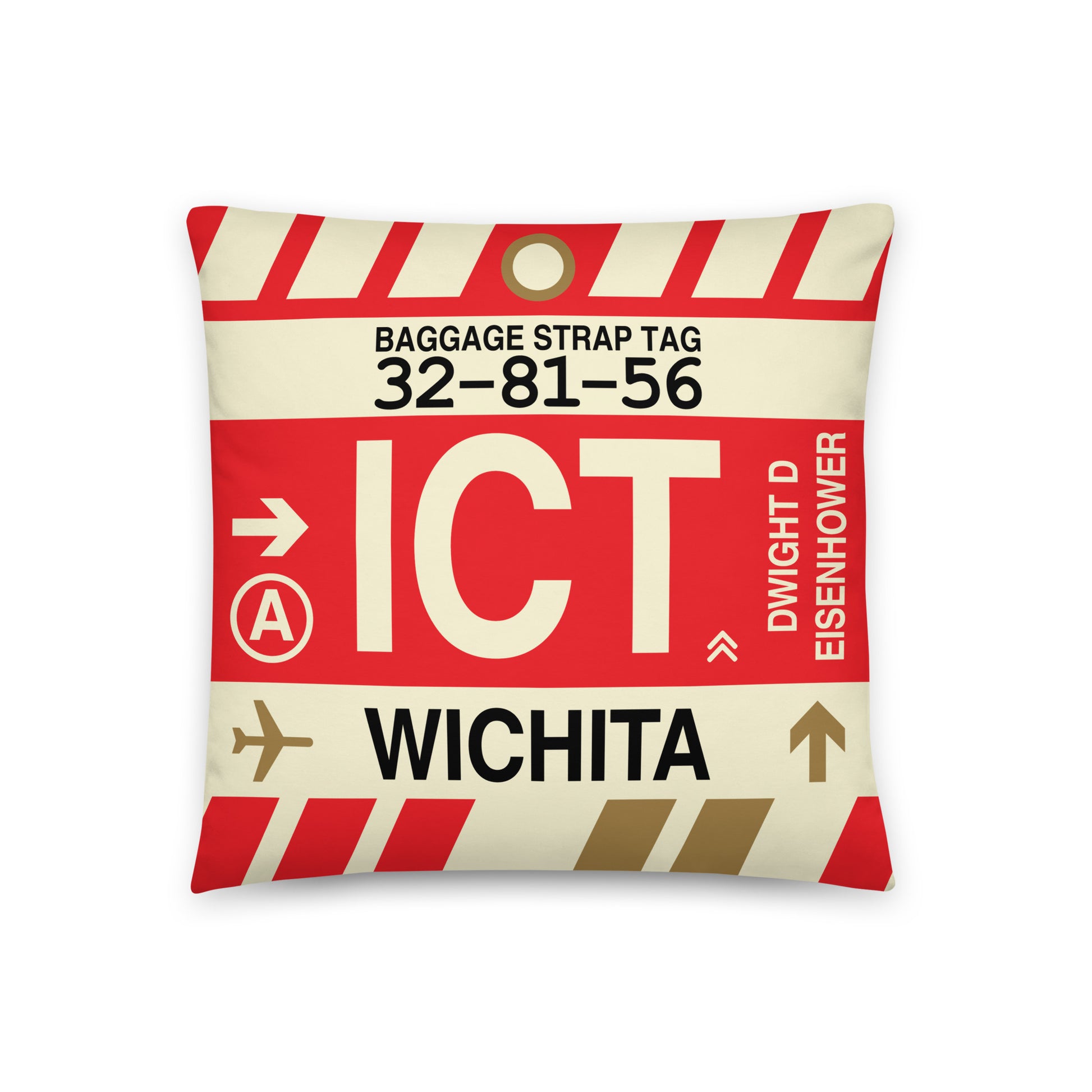 Travel-Themed Throw Pillow • ICT Wichita • YHM Designs - Image 01