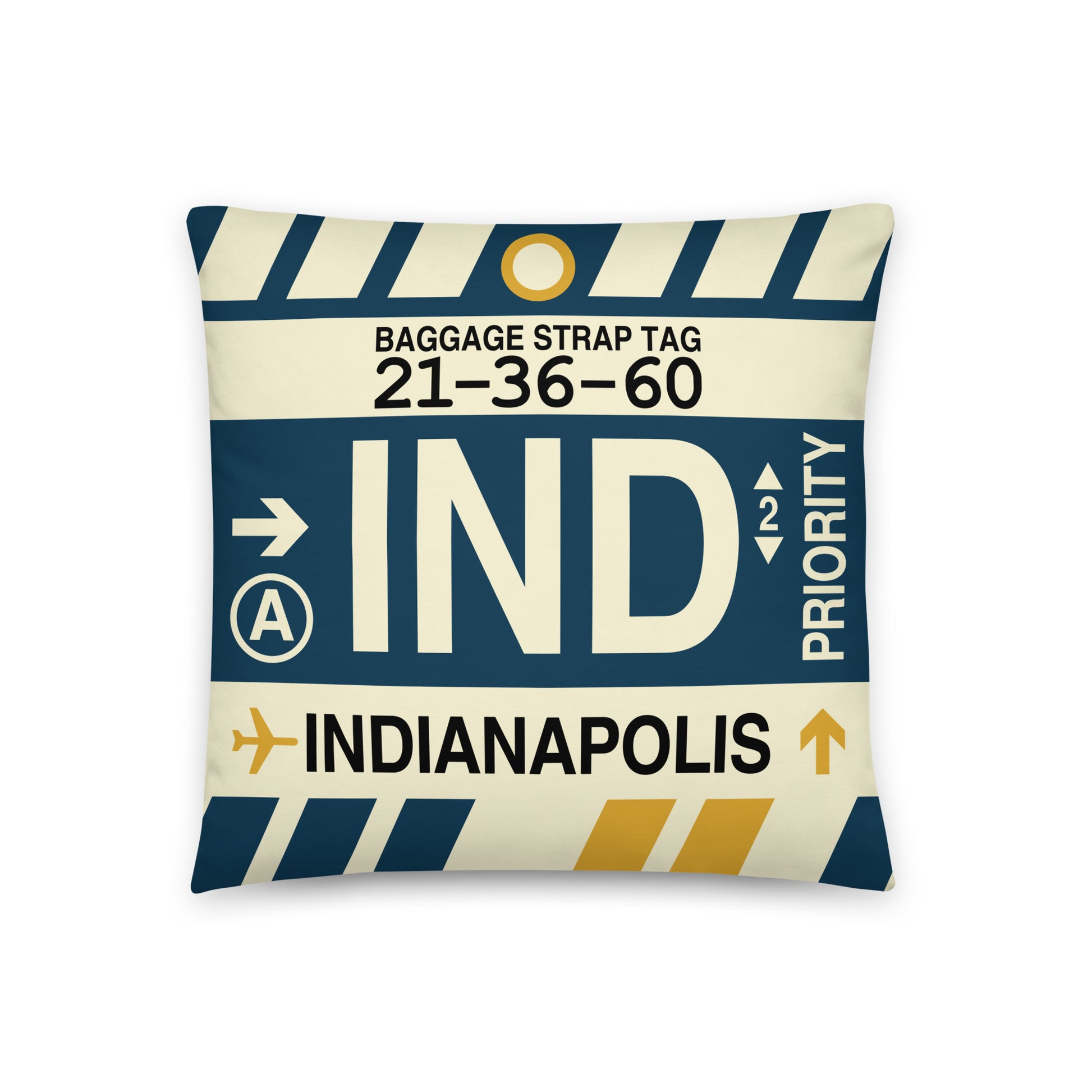 Travel Gift Throw Pillow • IND Indianapolis • YHM Designs - Image 01
