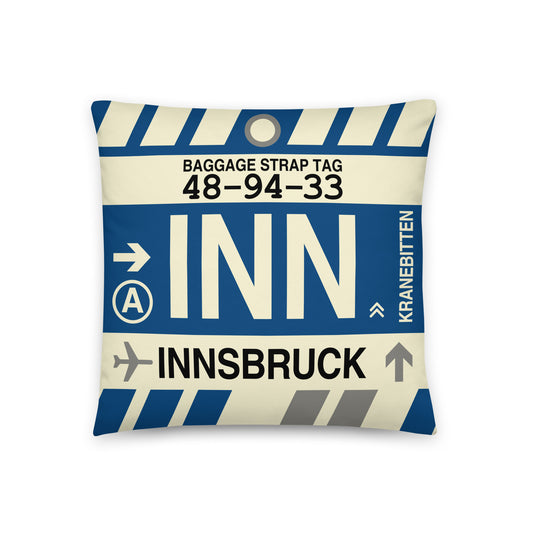 Travel Gift Throw PIllow • INN Innsbruck • YHM Designs - Image 01