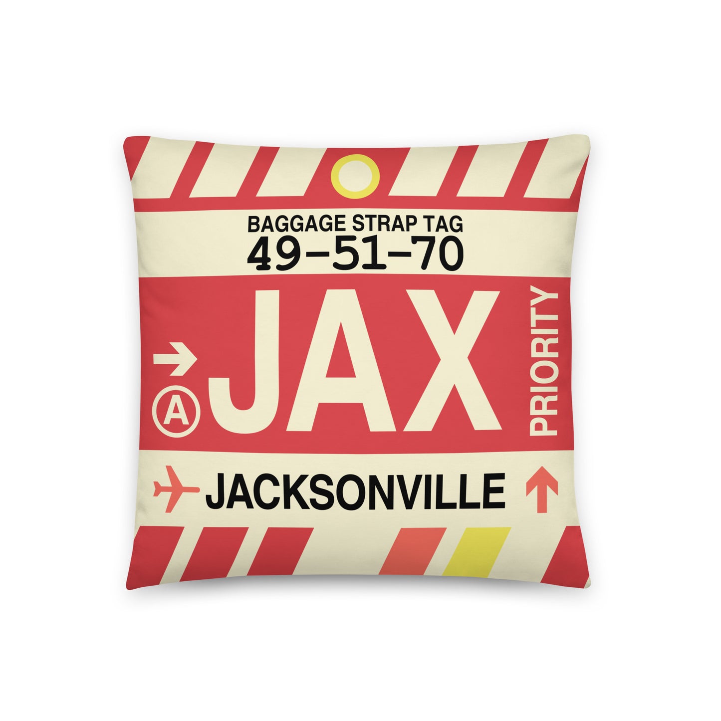 Travel-Themed Throw Pillow • JAX Jacksonville • YHM Designs - Image 01