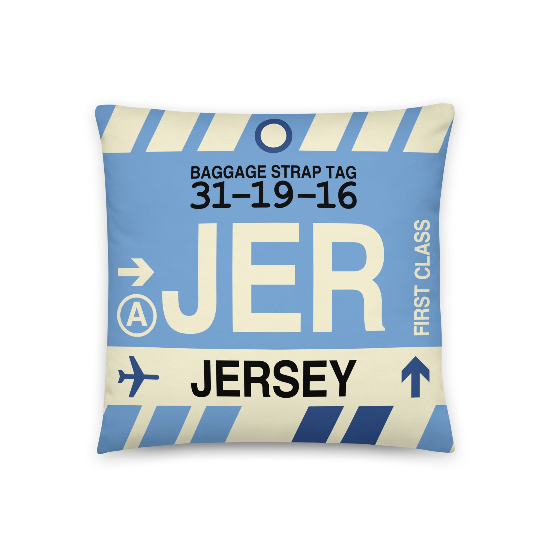 Travel-Themed Throw Pillow • JER Jersey • YHM Designs - Image 01