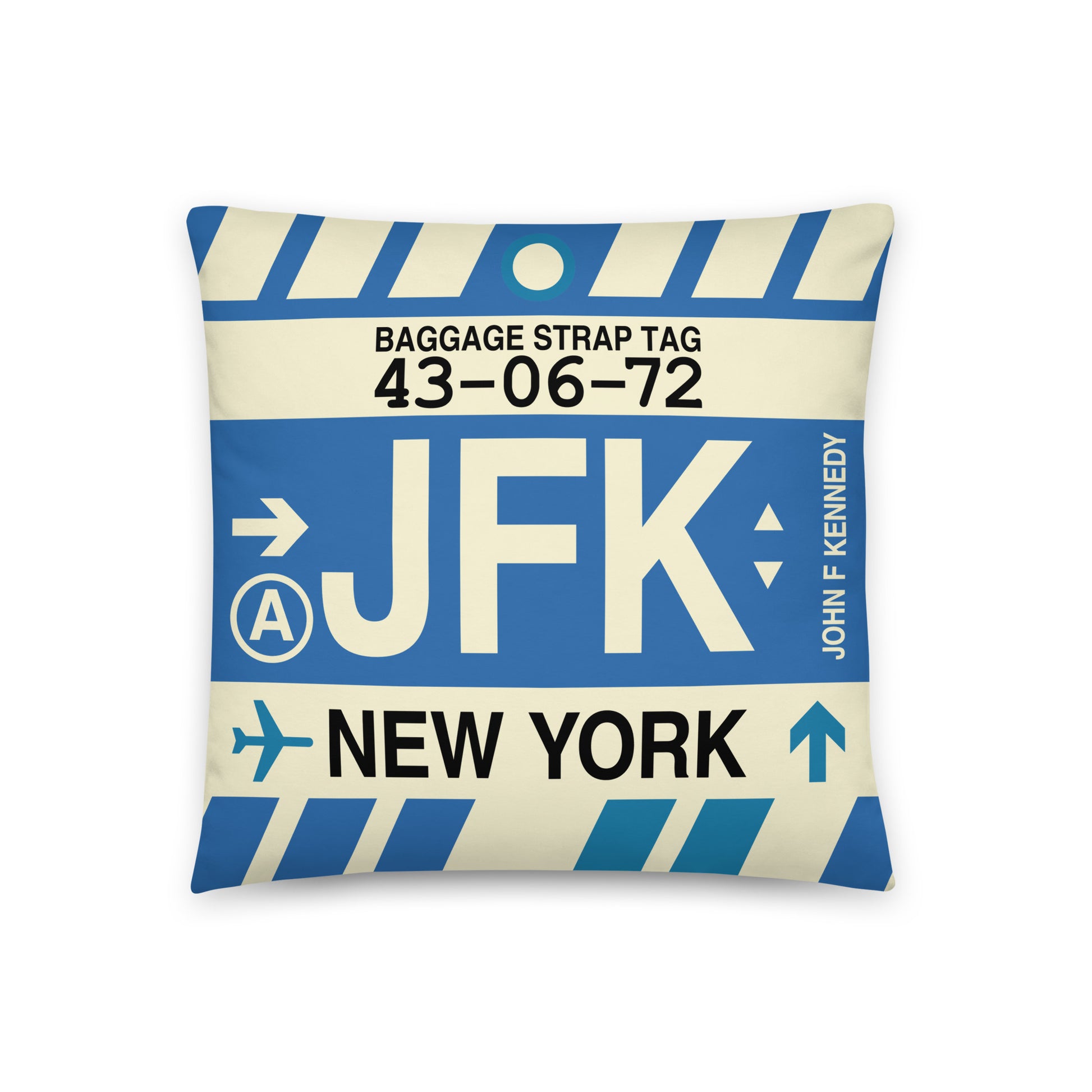 Travel Gift Throw PIllow • JFK New York City • YHM Designs - Image 01