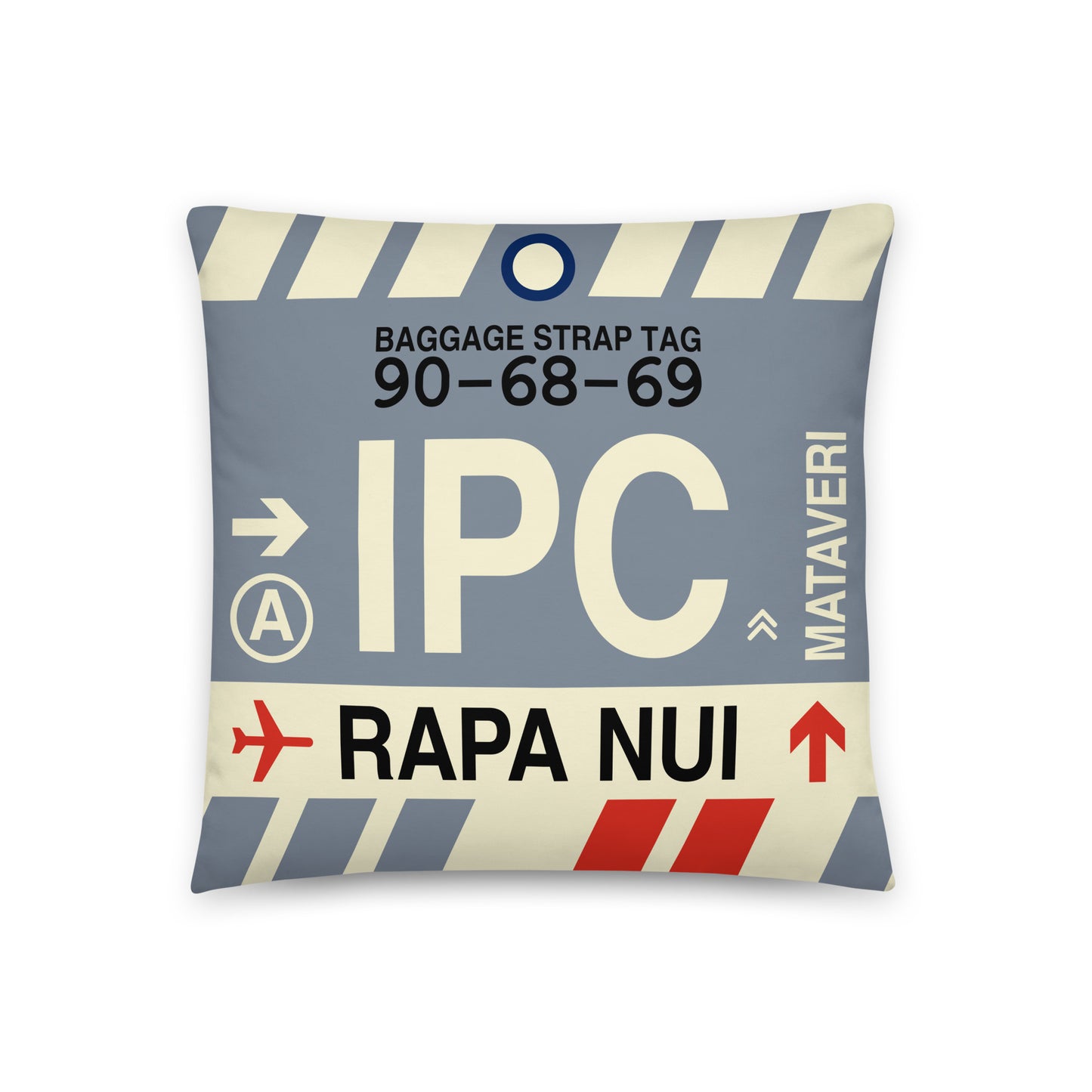 Travel-Themed Throw Pillow • IPC Rapa Nui • YHM Designs - Image 01