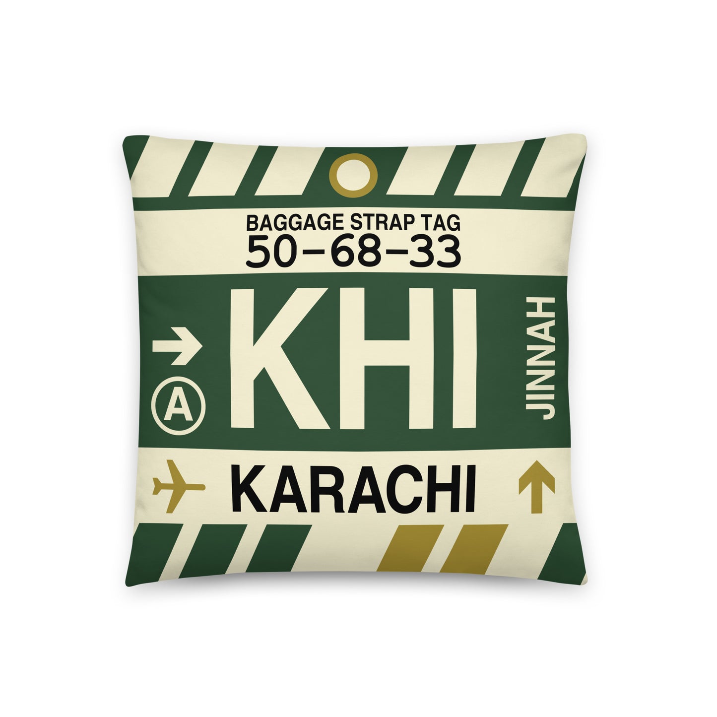Travel Gift Throw PIllow • KHI Karachi • YHM Designs - Image 01