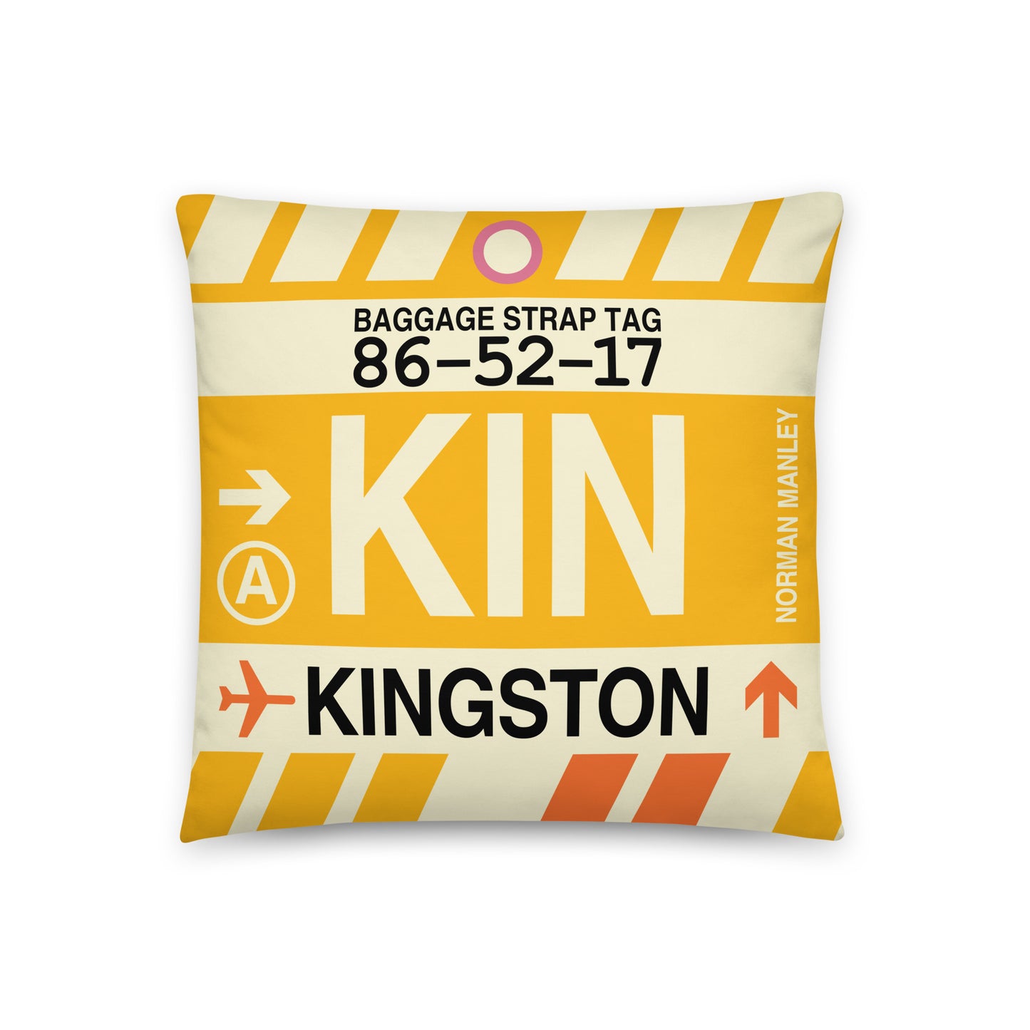 Travel Gift Throw PIllow • KIN Kingston • YHM Designs - Image 01