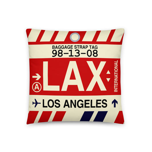 Travel Gift Throw PIllow • LAX Los Angeles • YHM Designs - Image 01