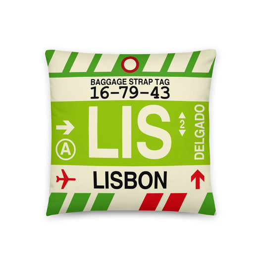 Travel Gift Throw Pillow • LIS Lisbon Souvenir • YHM Designs - Image 01
