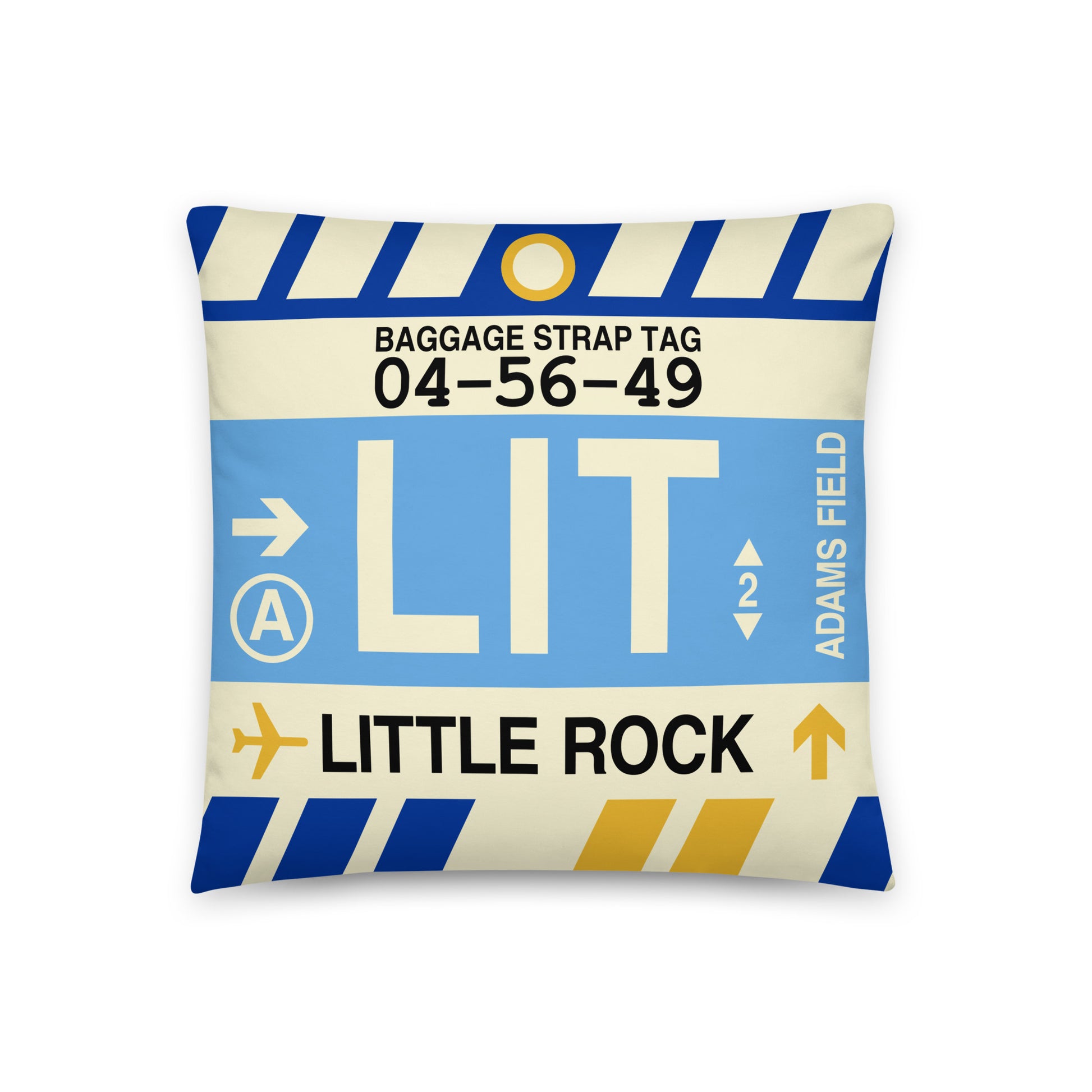 Travel-Themed Throw Pillow • LIT Little Rock • YHM Designs - Image 01