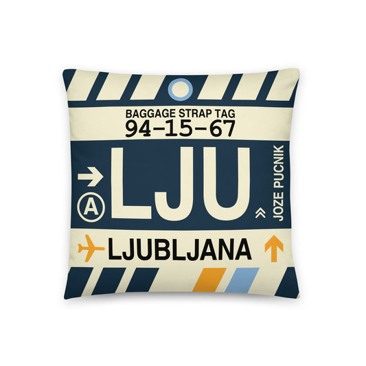 Travel Gift Throw Pillow • LJU Ljubljana Souvenir • YHM Designs - Image 01