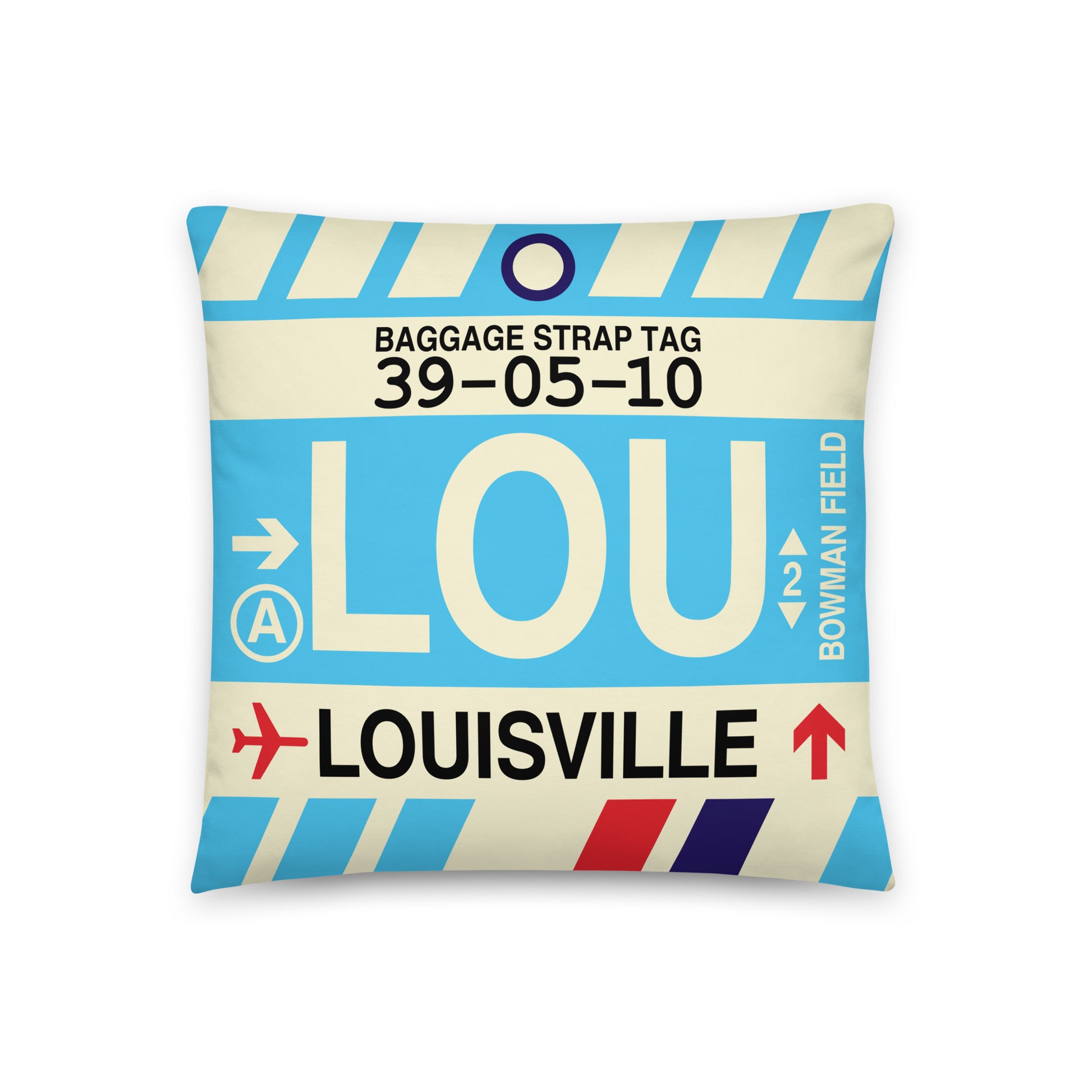 Travel-Themed Throw Pillow • LOU Louisville • YHM Designs - Image 01