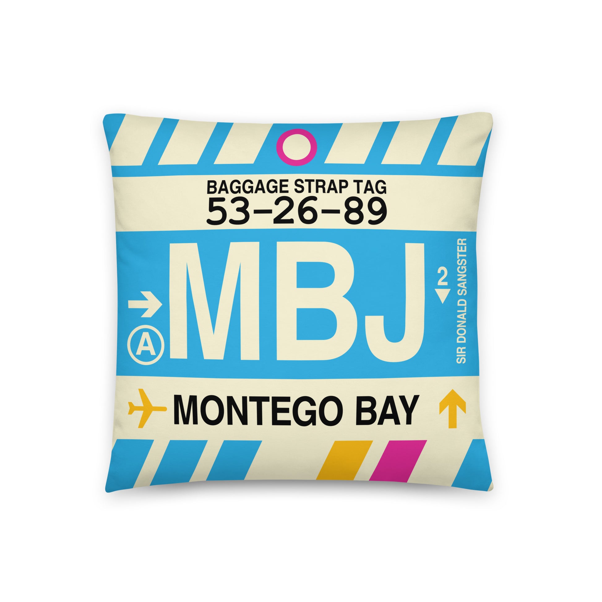 Travel Gift Throw PIllow • MBJ Montego Bay • YHM Designs - Image 01