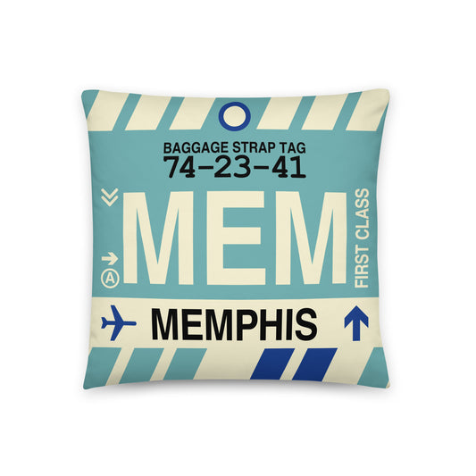 Travel Gift Throw PIllow • MEM Memphis • YHM Designs - Image 01
