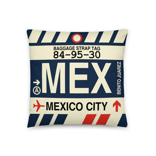 Travel Gift Throw Pillow • MEX Mexico City • YHM Designs - Image 01
