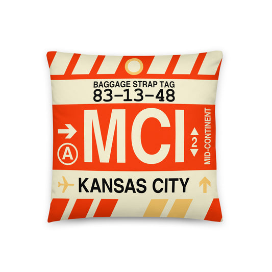 Travel Gift Throw Pillow • MCI Kansas City • YHM Designs - Image 01