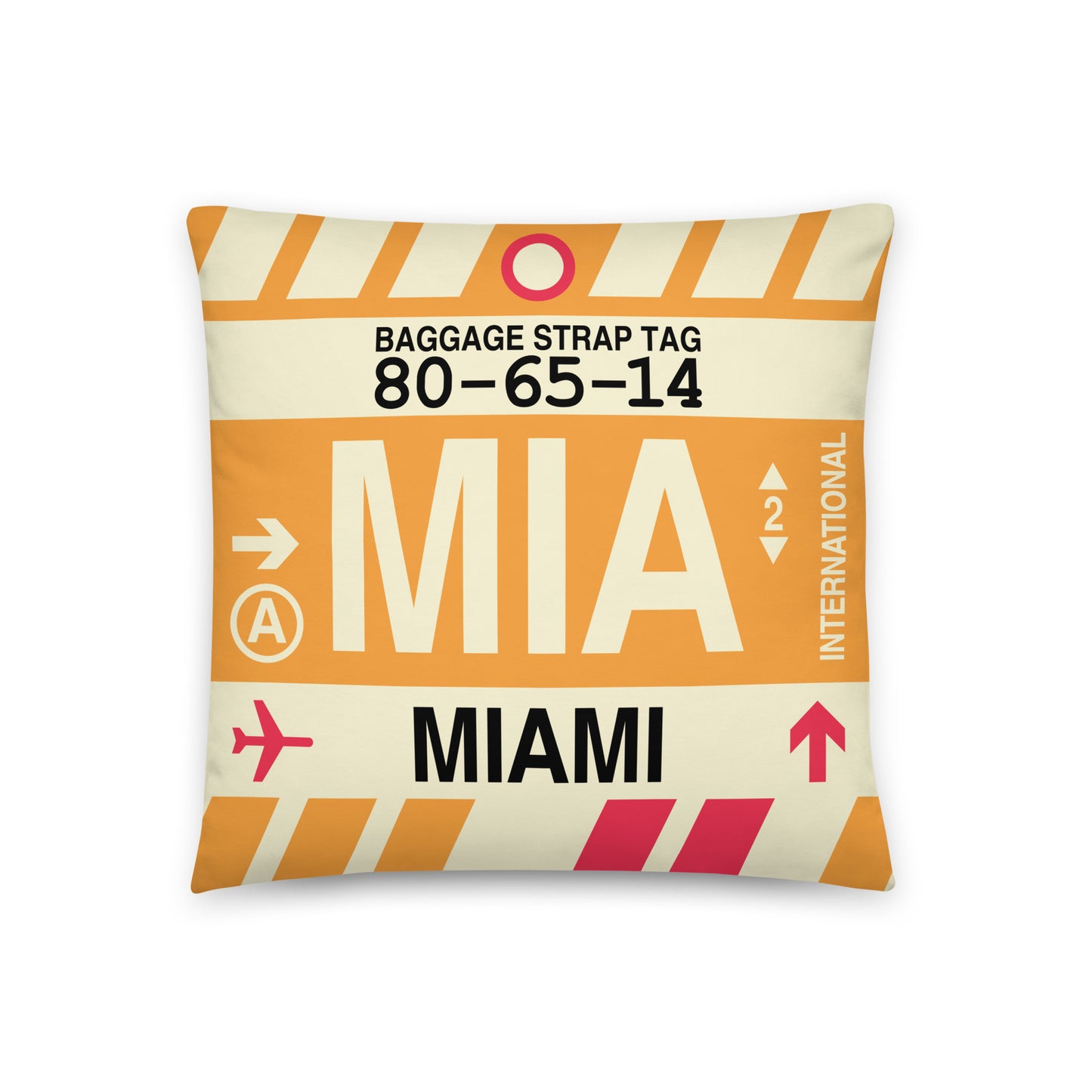Travel Gift Throw Pillow • MIA Miami • YHM Designs - Image 01