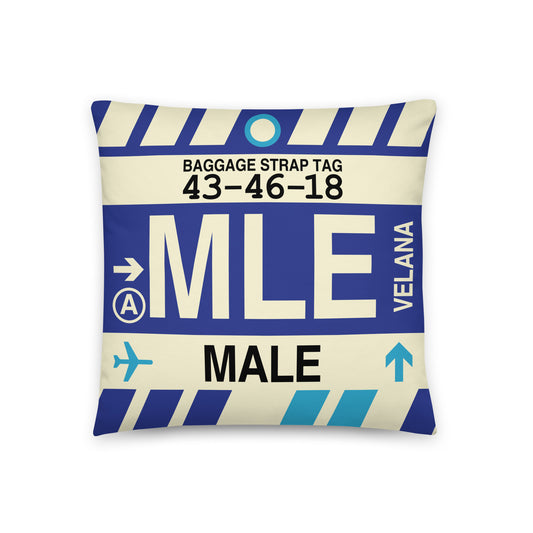 Travel Gift Throw Pillow • MLE Malé • YHM Designs - Image 01