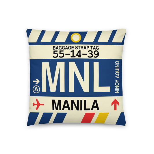 Travel Gift Throw PIllow • MNL Manila • YHM Designs - Image 01